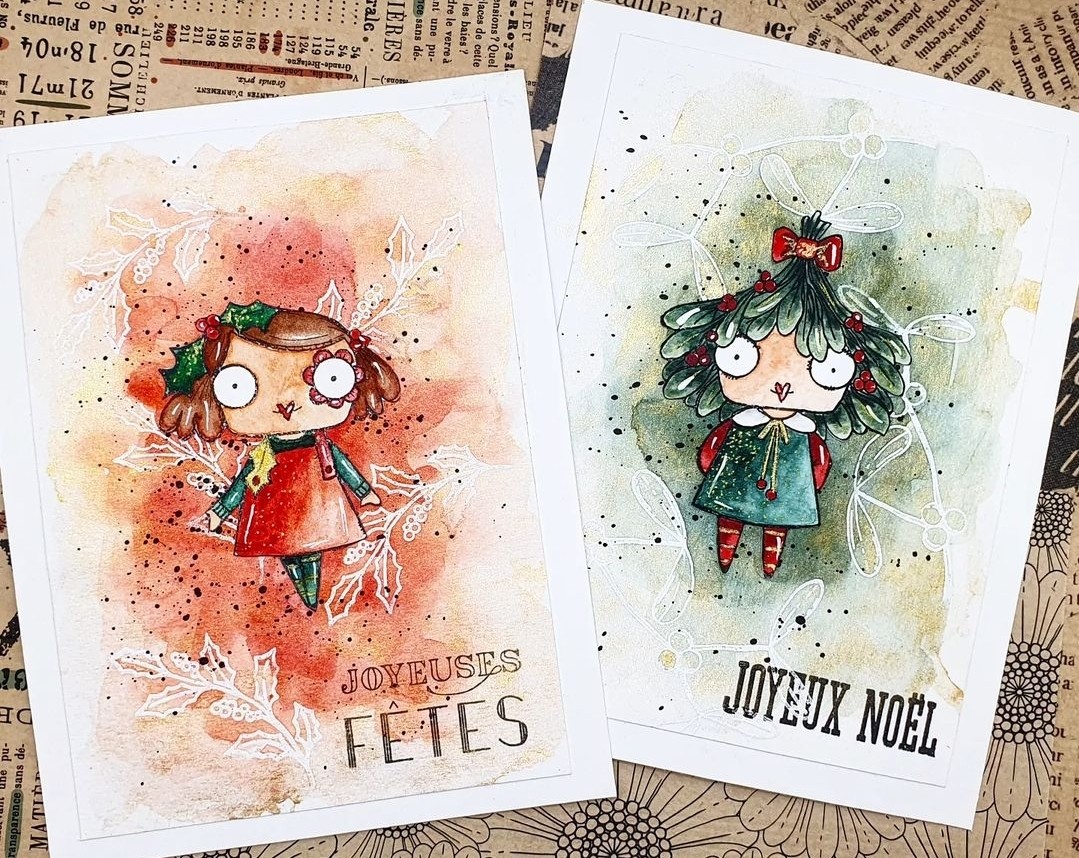 Cartes de Noel à l'aquarelle fine