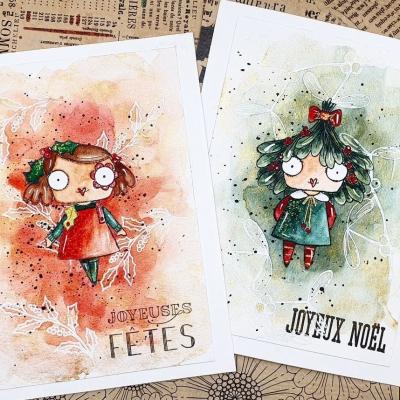 Cartes de Noel à l'aquarelle fine