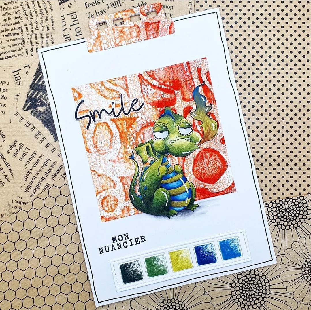 Colorbook dragon stamping bella