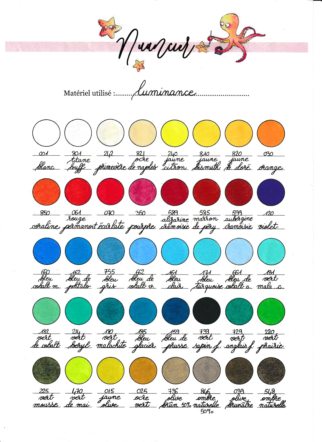 Nuancier Luminance de Caran d'Ache 1