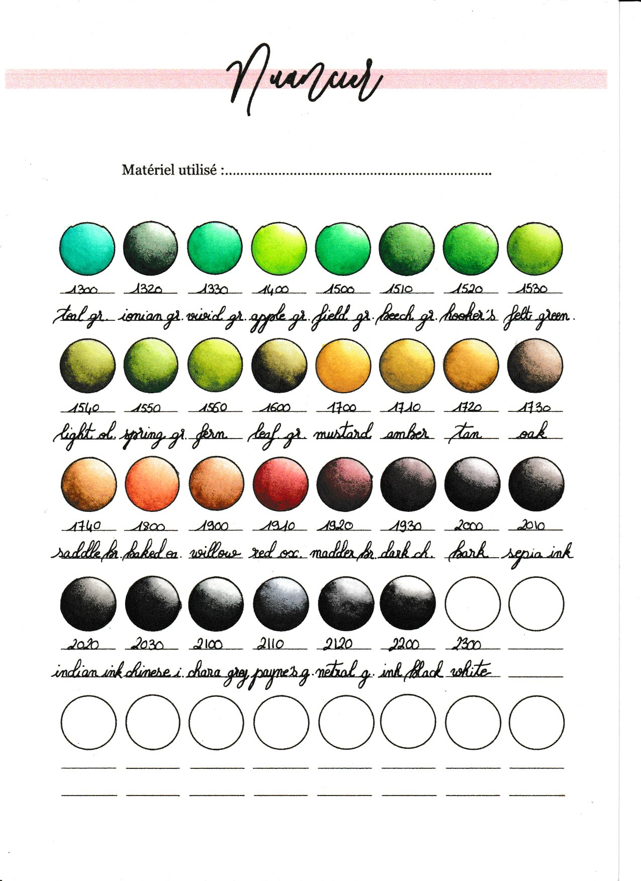 Nuancier Derwent Inktense 2