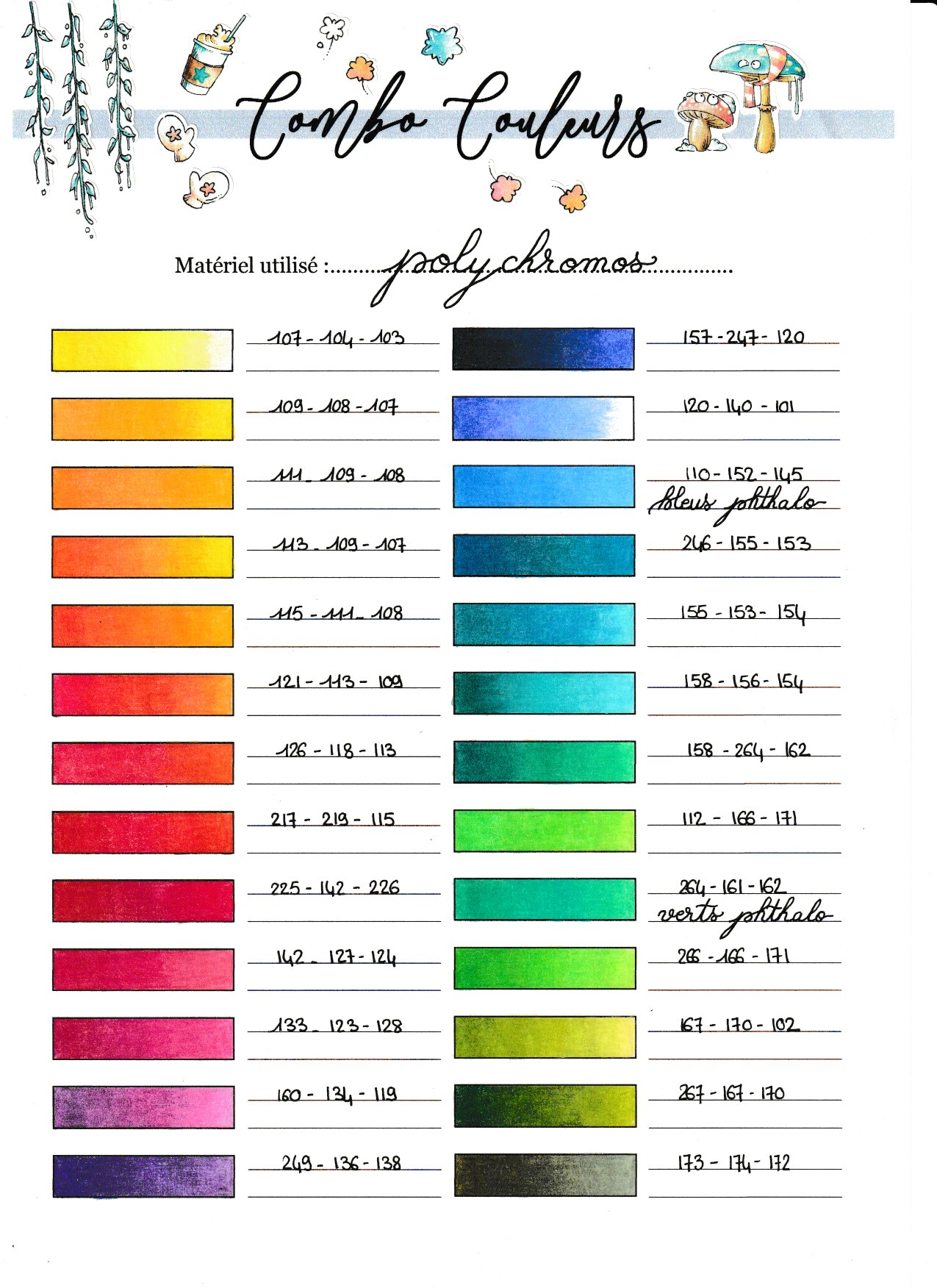 Nuancier Combo couleurs polychromos 1