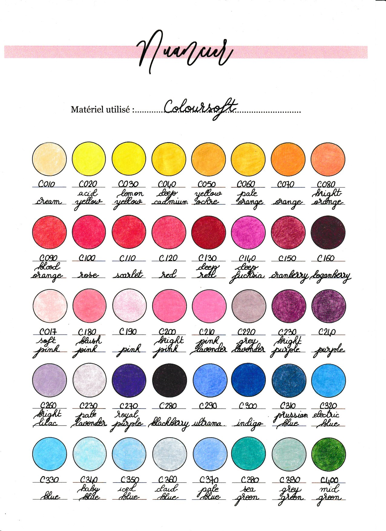 Nuancier Coloursoft de Derwent 1
