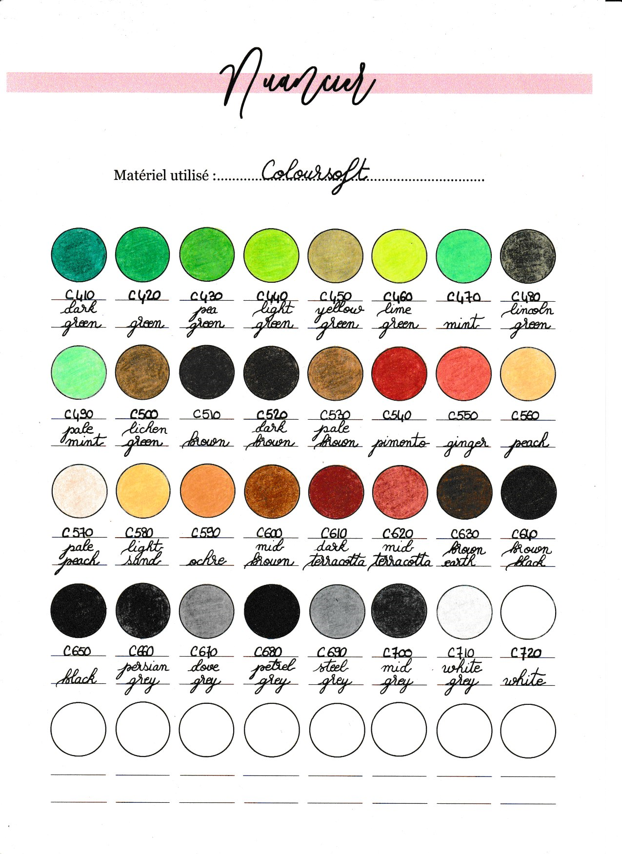 Nuancier Coloursoft de Derwent 2