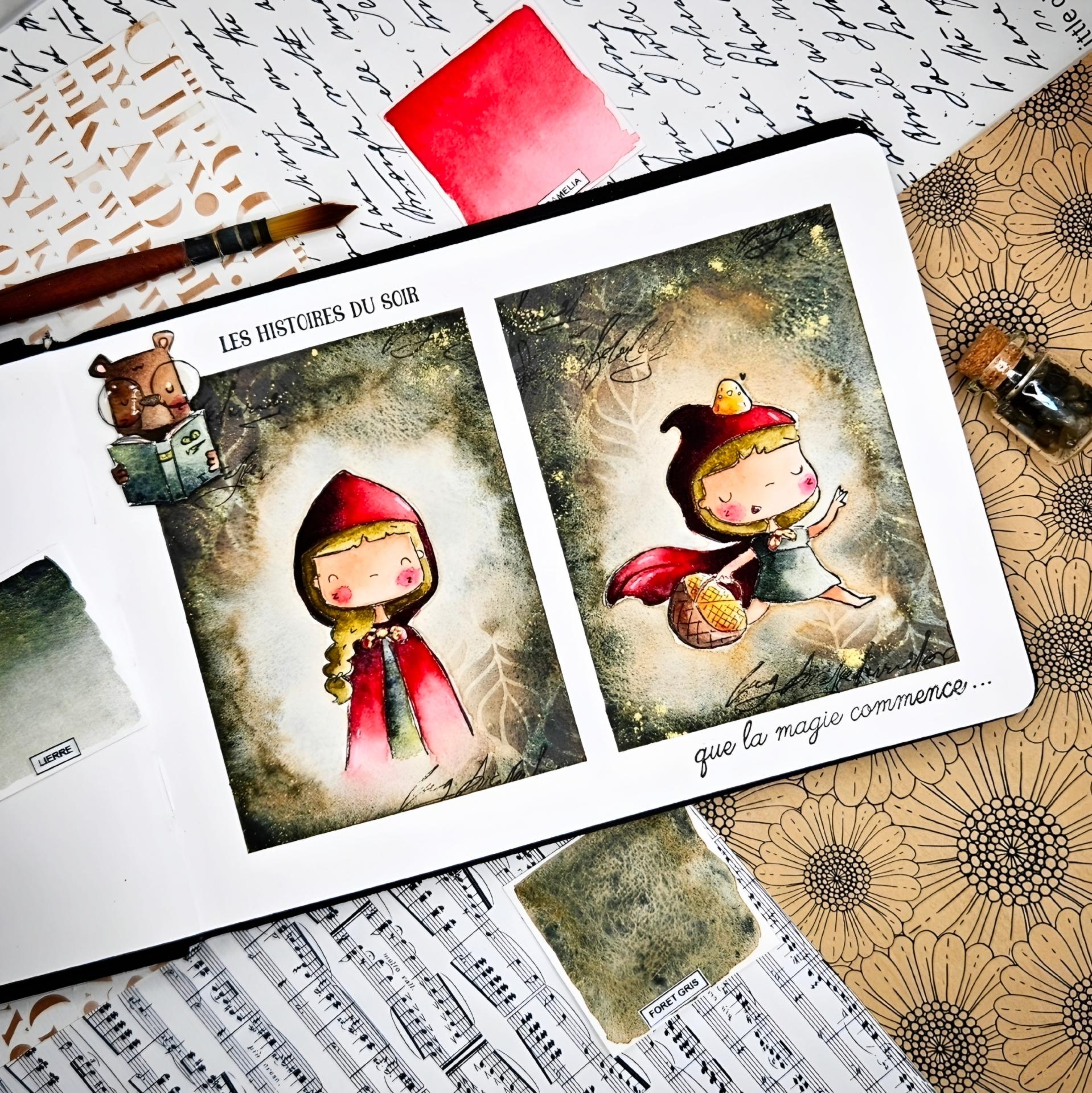 Art journal petit Chaperon Rouge par Marlene Arts