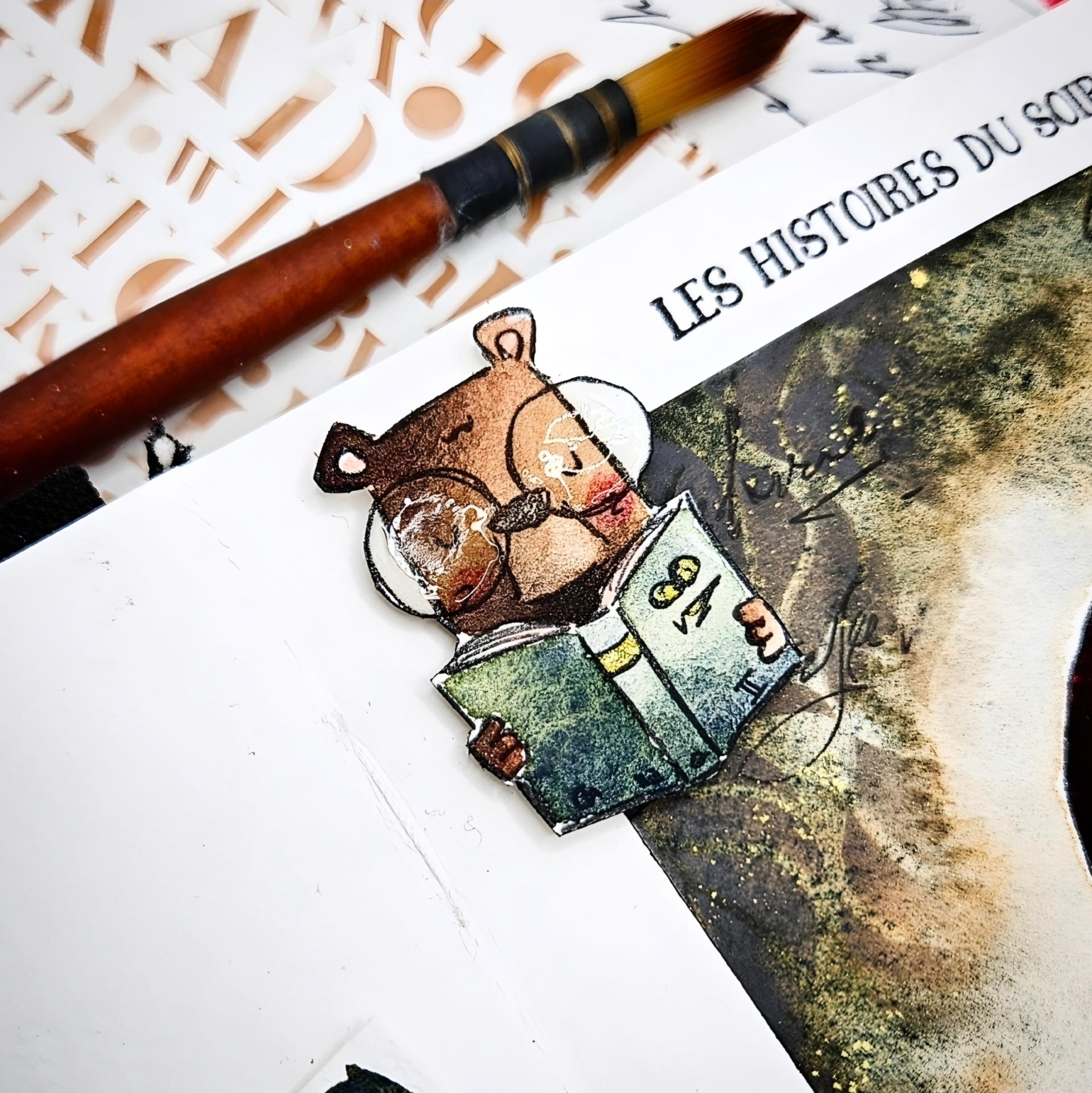 Détail art journal petit Chaperon Rouge par Marlene Arts