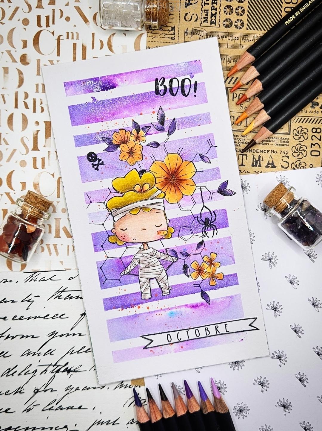 Détail de la page de garde Octobre – Marlene Arts