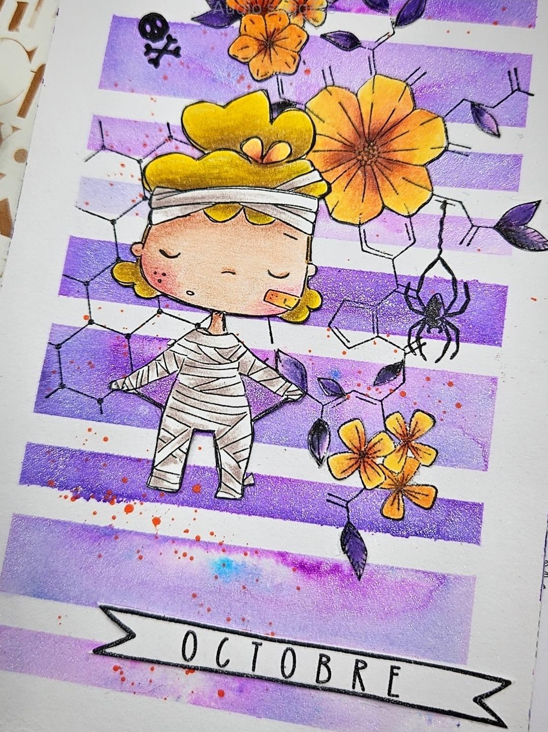 Détail de la page de garde Octobre – Marlene Arts